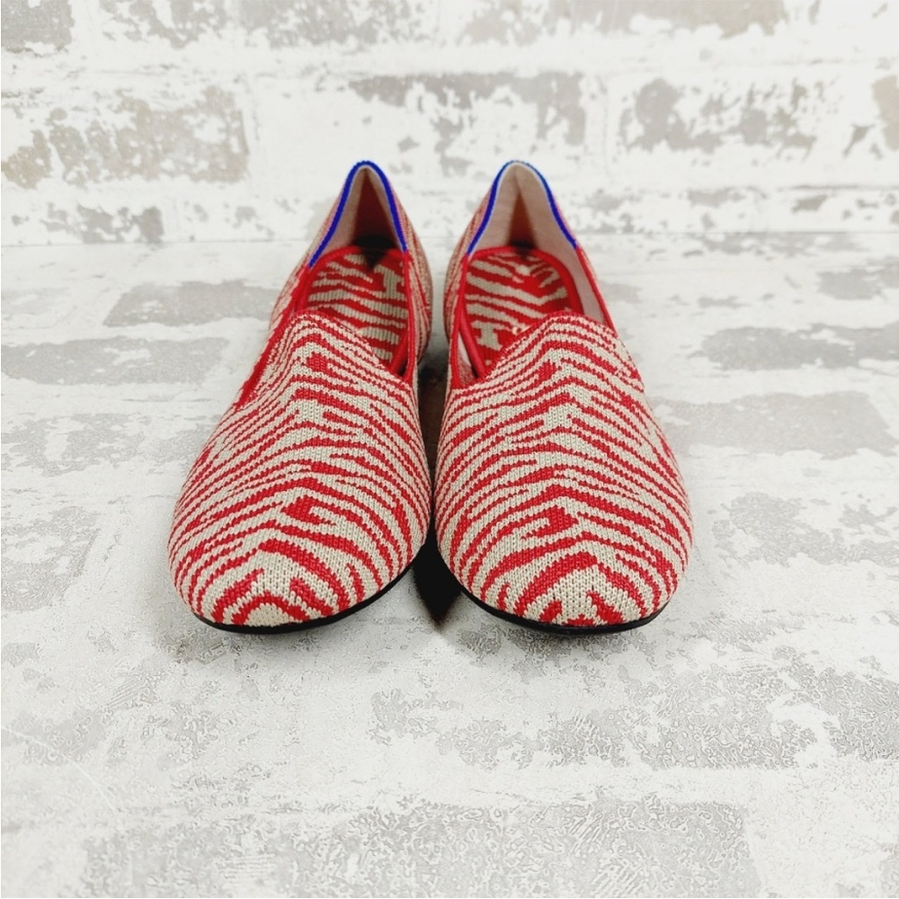 Rothy's Red and Cream Zebra Loafers - Picture 4 of 8